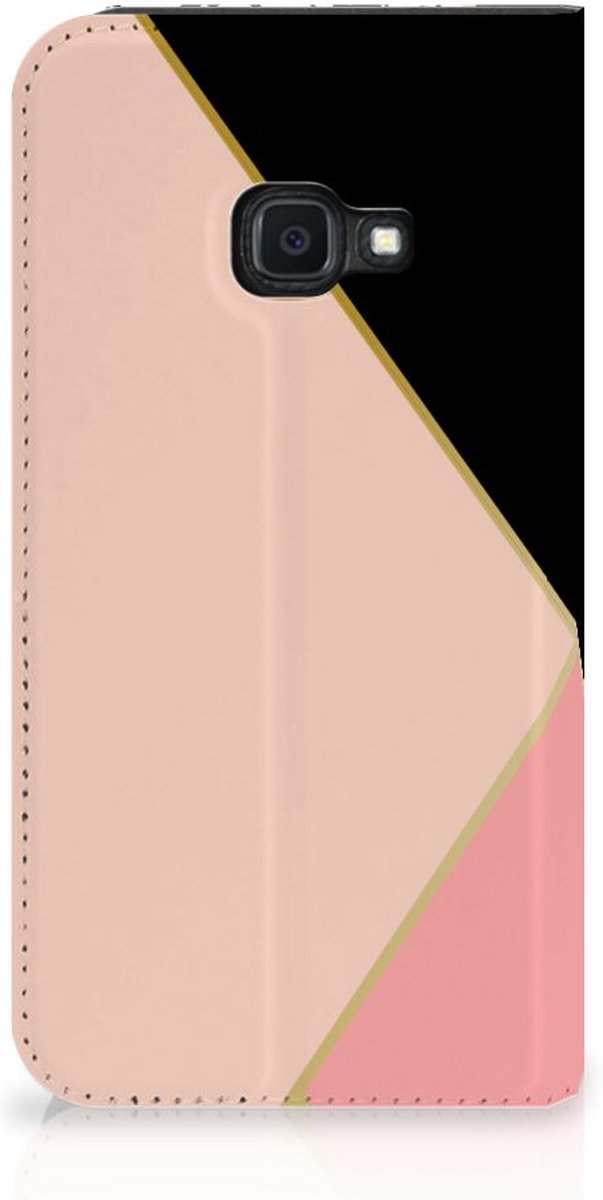 Samsung Galaxy Xcover 4s Stand Case Zwart Roze Vormen
