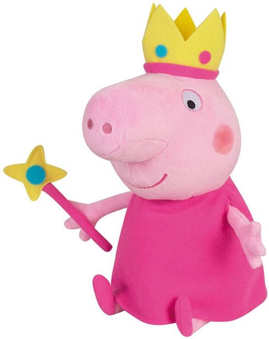 papier Middelen excelleren Peppa Pig Prinses - Knuffel - 25 cm - Roze | bol.com