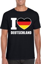 Zwart I love Duitsland fan shirt heren 2XL