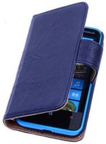 BestCases Navy Blue Luxe Echt Lederen Booktype Hoesje Nokia Lumia 800