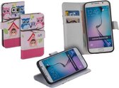 Étui de téléphone intelligent de bibliothèque de TPU de conception de hiboux pour l'étui de portefeuille de Samsung Galaxy S6
