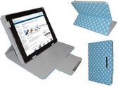 Polkadot Hoes  voor de Point Of View Playtab Pro, Diamond Class Cover met Multi-stand, Blauw, merk i12Cover