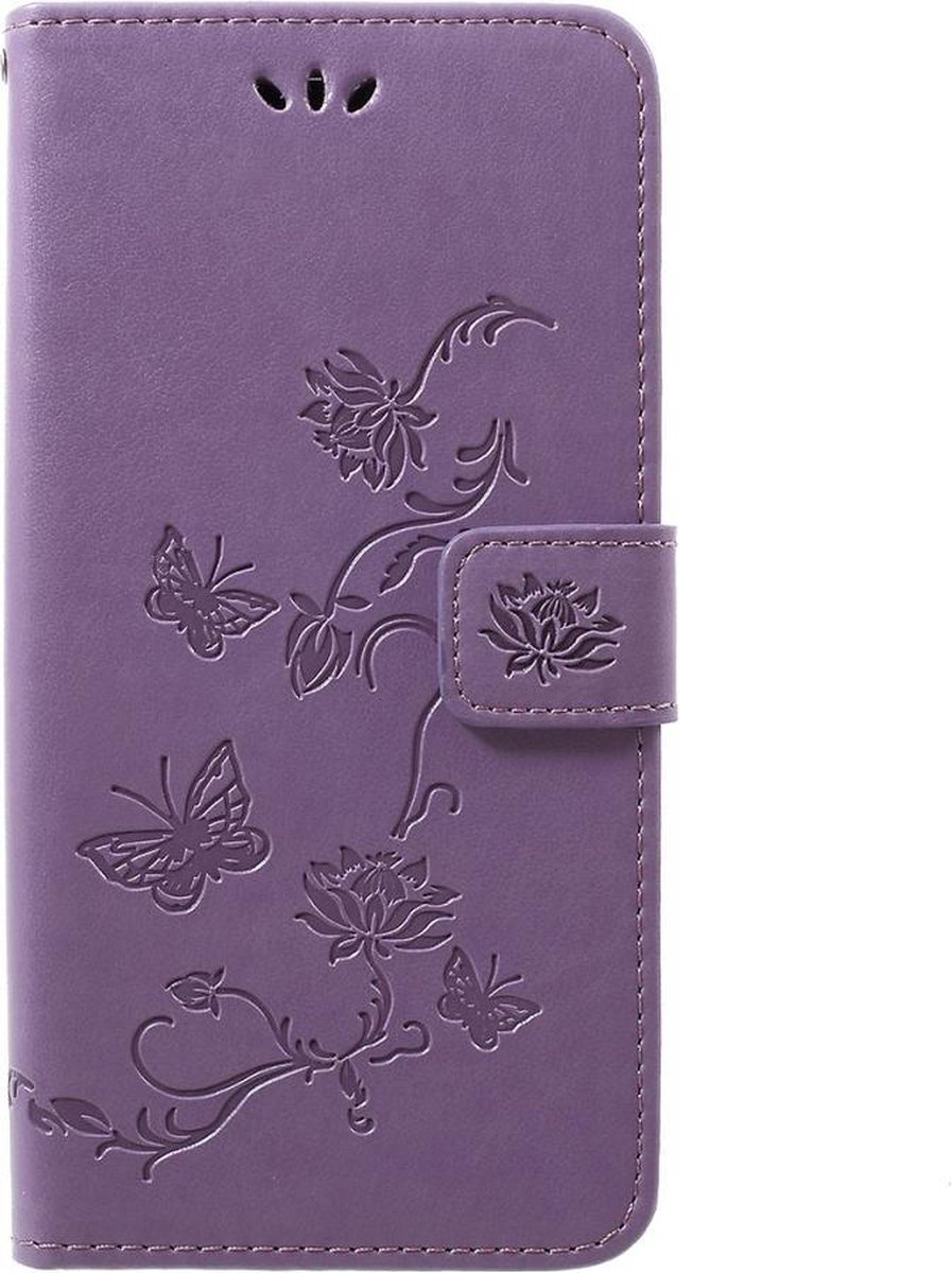 Bloemen & Vlinders Book Case - Geschikt voor Samsung Galaxy A50 / A30s Hoesje - Paars