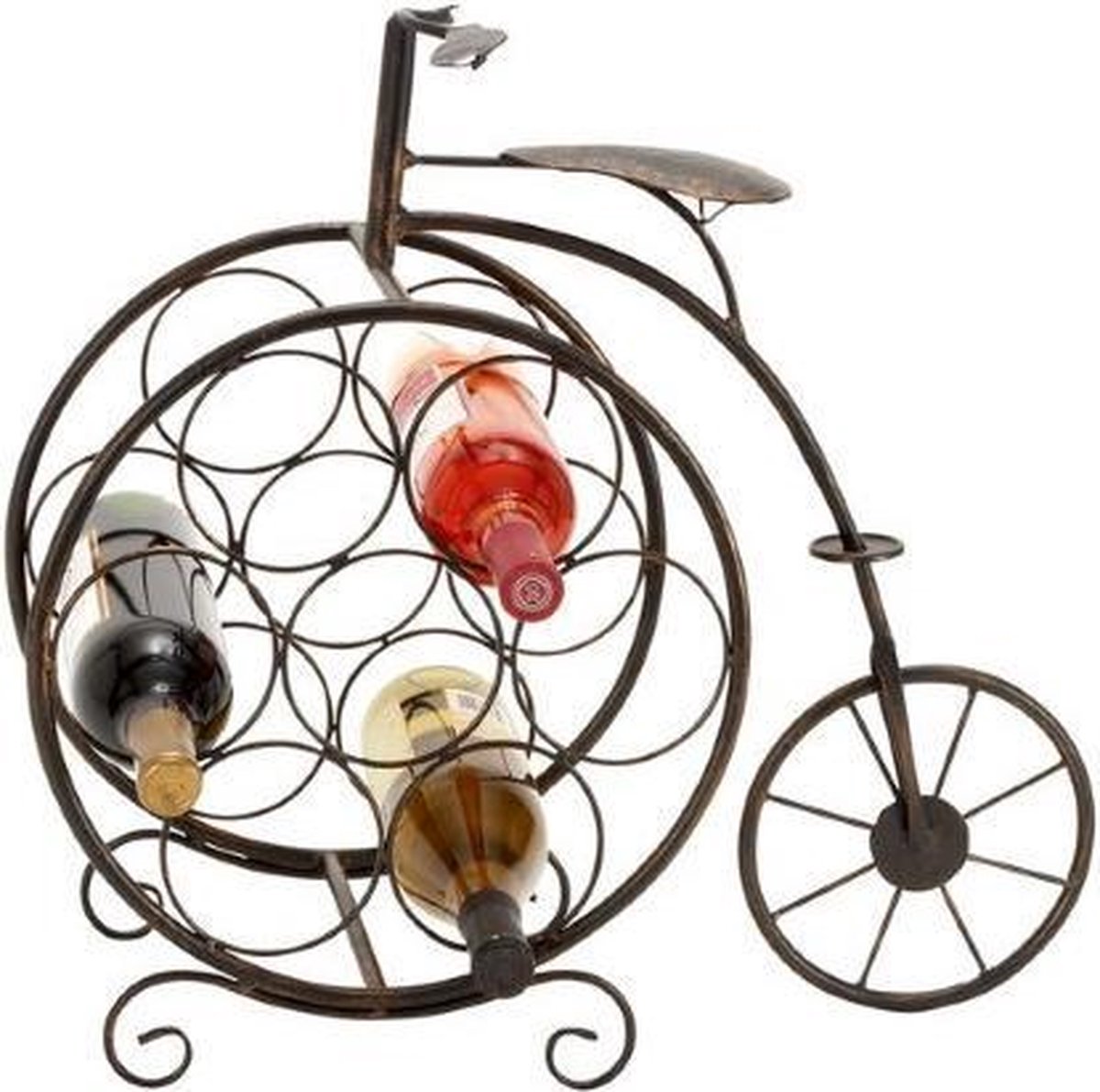 Wijnrek Fiets - Fairtrade - Speciaal Ontwerp - Voor 9 flessen