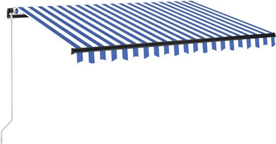 Store banne LED vidaXL - 350 x 250 cm - Store extérieur Blauw et Wit - Protection solaire - Store en aluminium - Store électrique - Écran de véranda