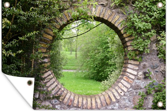 Affiche de jardin - Parc - Nature - Vert - Transparent - 120x80 cm - Jardin - Décoration de jardin- Toile jardin