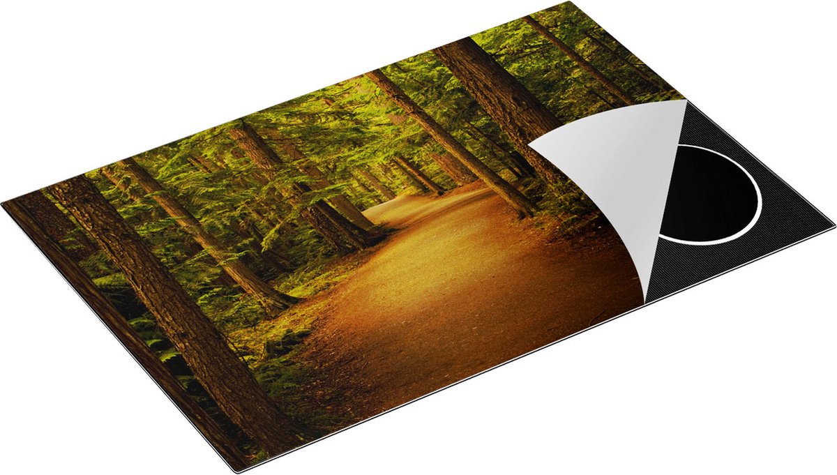 Chefcare Inductie Beschermer Bospad tussen de Bomen - 80,2x52,2 cm - Afdekplaat Inductie - Kookplaat Beschermer - Inductie Mat