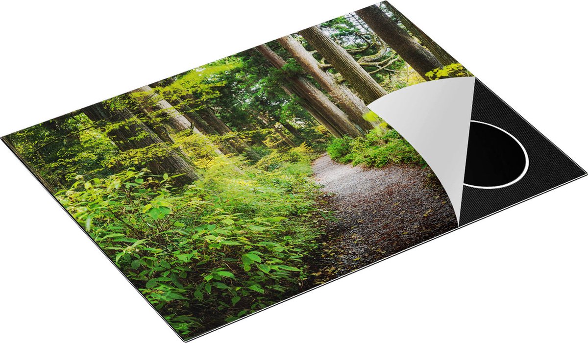 Chefcare Inductie Beschermer Voetpad in het Bos - 70x52 cm - Afdekplaat Inductie - Kookplaat Beschermer - Inductie Mat