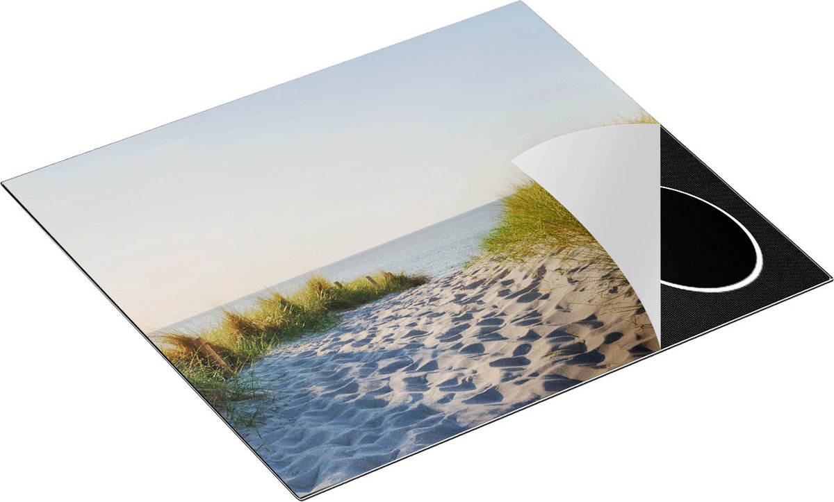 Chefcare Inductie Beschermer Voetpad in de Duinen met Zon - 59x51 cm - Afdekplaat Inductie - Kookplaat Beschermer - Inductie Mat