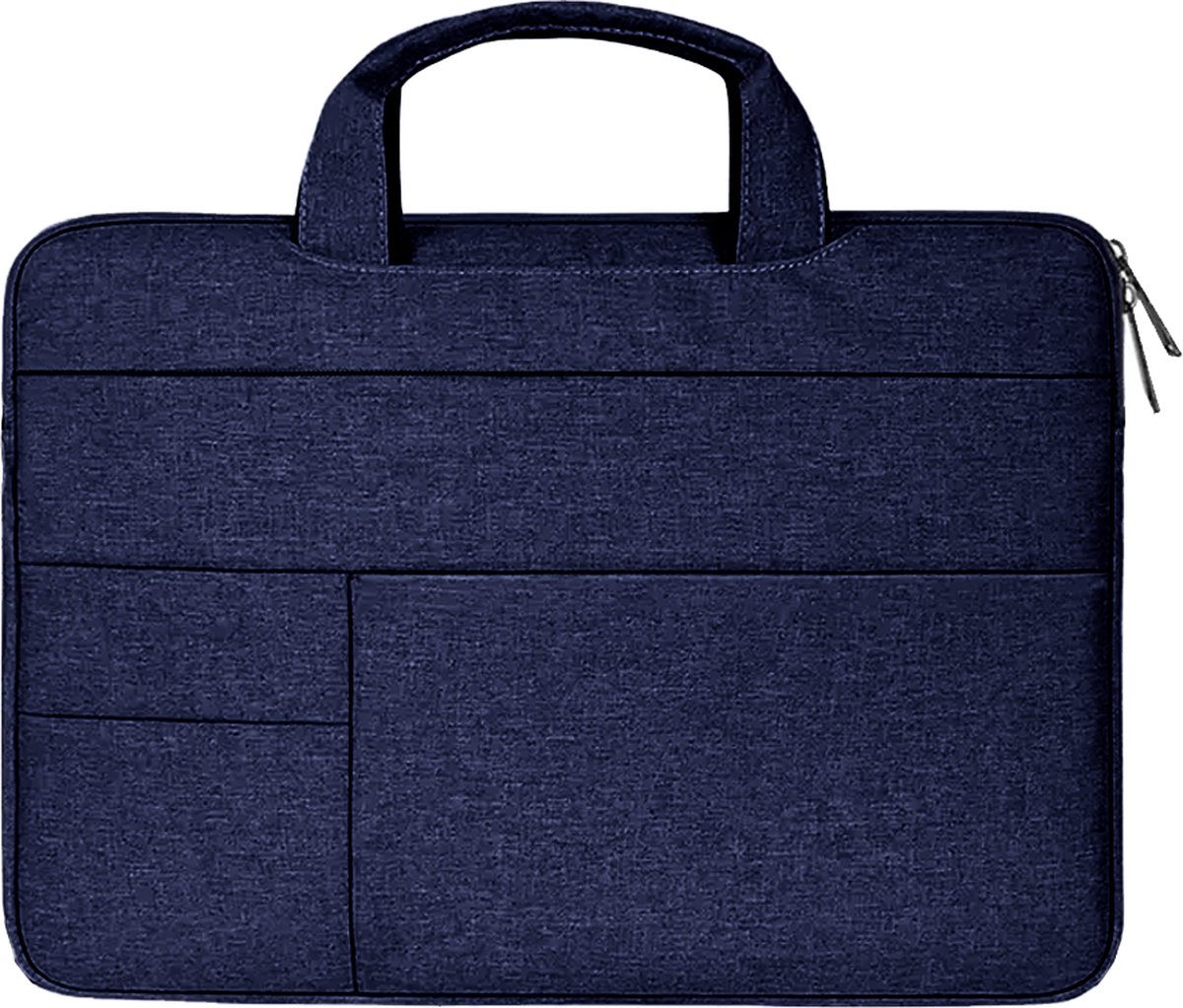 Case2go - Laptophoes geschikt voor MSI PS42 - Laptoptas 14 inch - Spatwaterdicht - Met Handvat - Donker Blauw