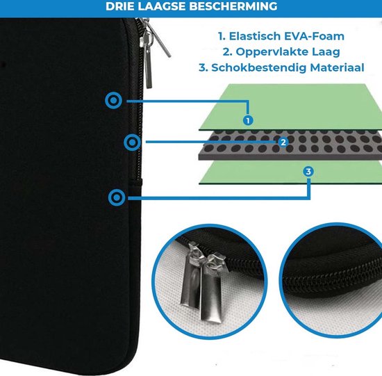 Trois couches de protection : mousse EVA élastique, couche de surface et matériau résistant aux chocs