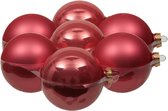 8x stuks kerstversiering kerstballen bubblegum roze van glas - 10 cm - mat/glans - Kerstboomversiering