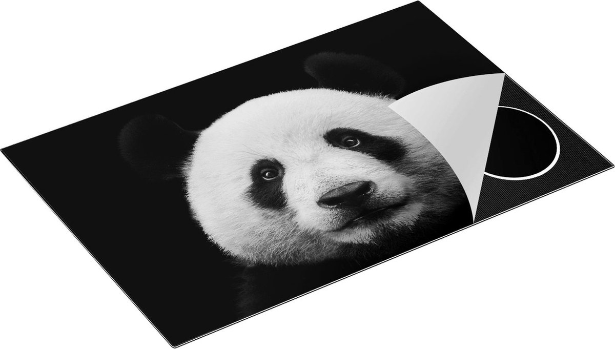 Chefcare Inductie Beschermer Panda - Pandakop - Zwart Wit - 80x55 cm - Afdekplaat Inductie - Kookplaat Beschermer - Inductie Mat