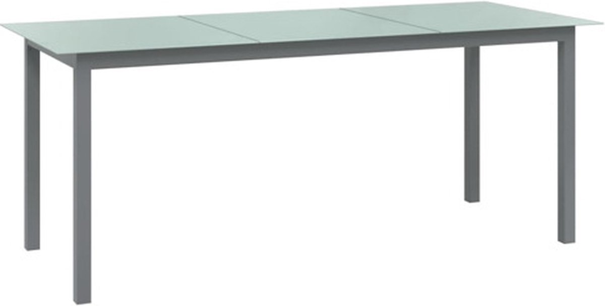vidaXL Tuintafel 190x90x74 cm aluminium en glas lichtgrijs