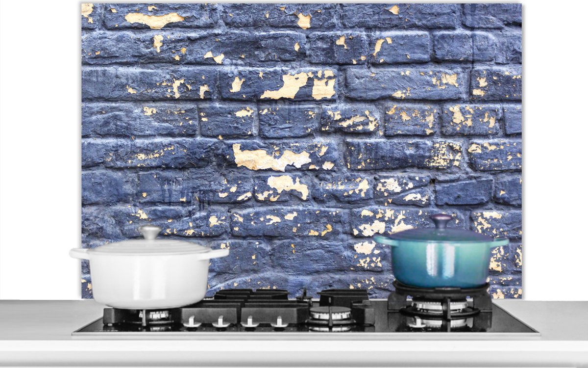 Spatscherm - Bakstenen - Verf - Muur - Stenen - Spatwand - Keuken achterwand - 100x65 cm