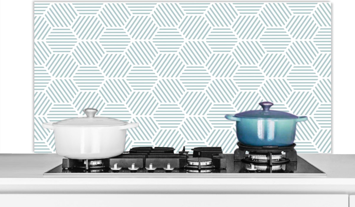 Achterwand keuken - Patronen - Hexagon - Groen - Design - Keuken - 120x60 cm