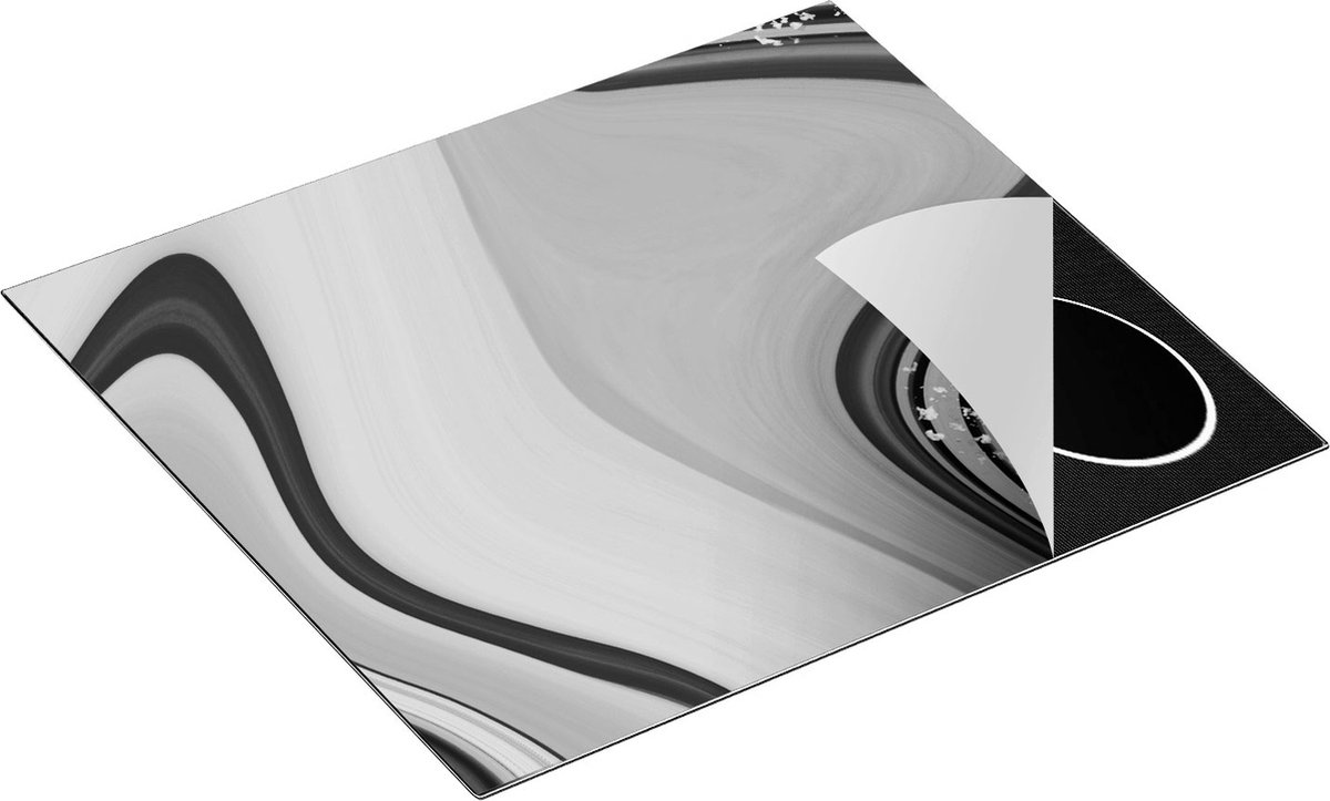Chefcare Inductie Beschermer Abstracte Kunst - Verschillende Kleuren Marmer - Zwart Wit - 58,3x51,3 cm - Afdekplaat Inductie - Kookplaat Beschermer - Inductie Mat