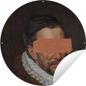 Tuincirkel Willem van Oranje - Kunst - Verf - 90x90 cm - Ronde Tuinposter - Buiten