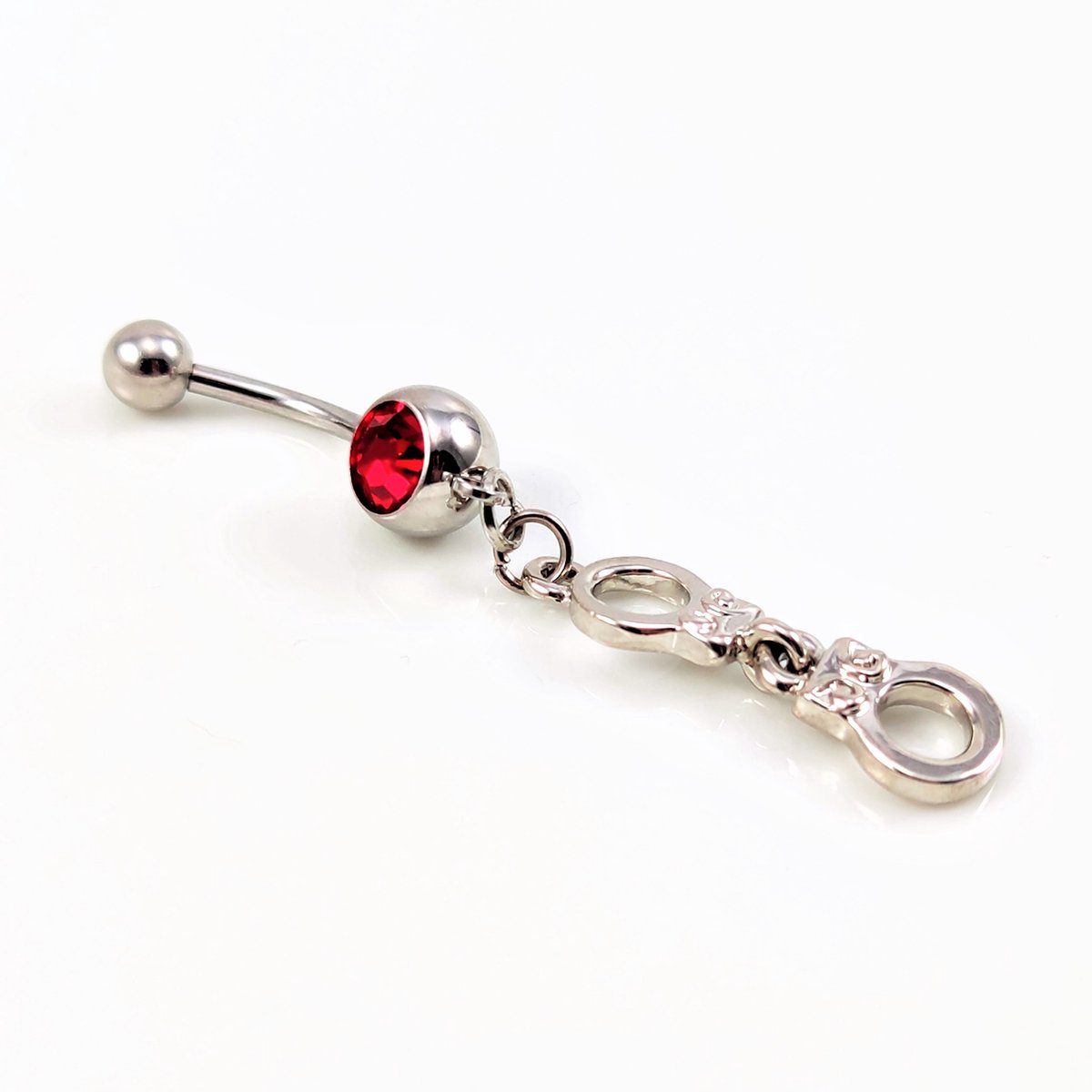 RVS Navel Piercing met Handboei Hanger