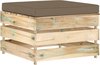 vidaXL - Hocker - sectioneel - met - kussen - groen - geïmpregneerd - hout