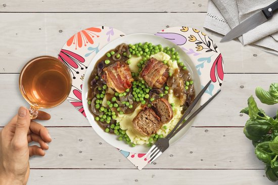 Sets de table - Napperons - Napperons coeur - Fleurs - Arc-en-ciel - Design - 10 pièces