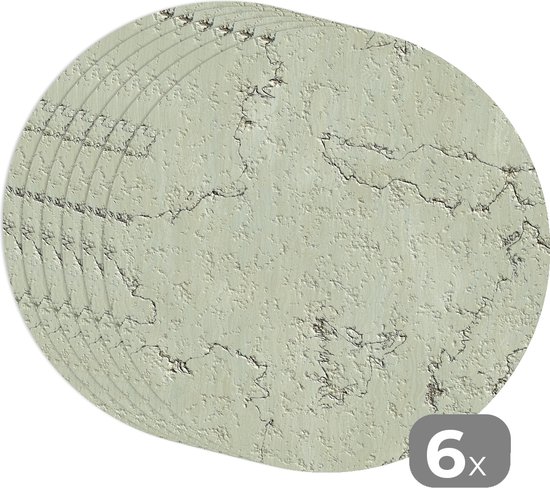 Sets de table ronds - Dessous de verre - Napperons de table ronds - Pierre - Industriel - Motifs - 6 pièces