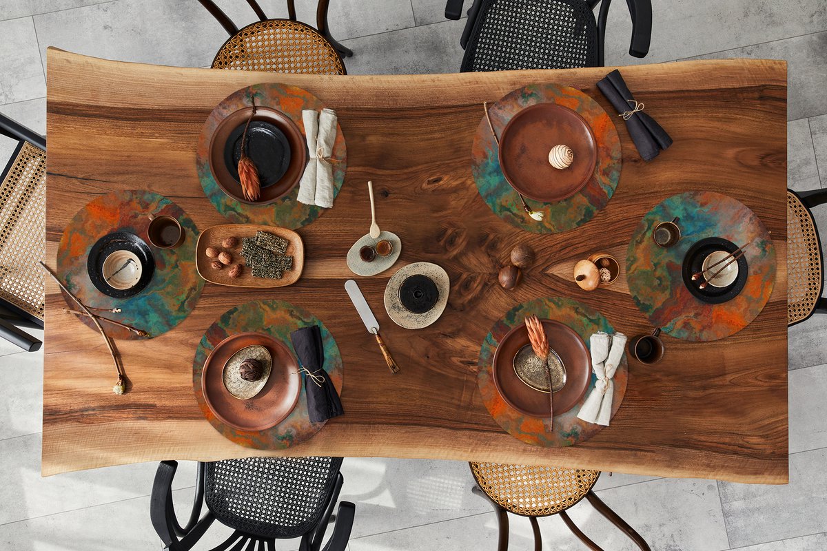 Ronde placemats - Onderlegger - Placemats rond - Abstract - Verf - Patronen - 6 stuks