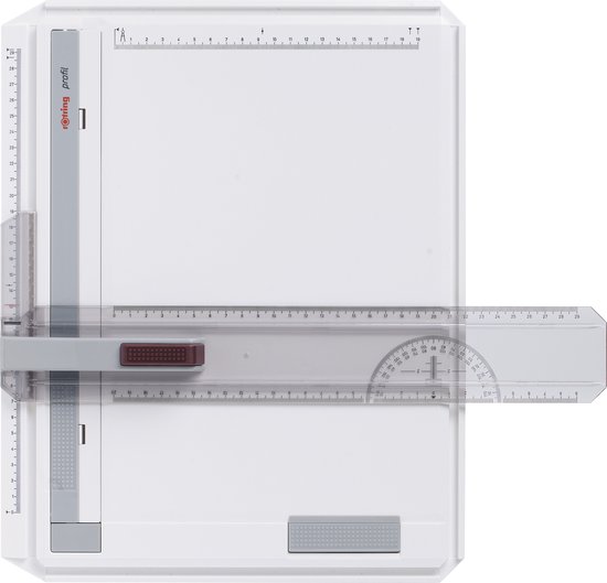 Foto: Rotring profil tekentafel met metrische liniaal en meetgeleiders a4 tekentafel