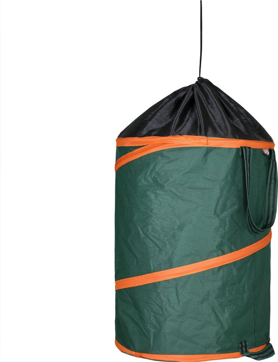 LIVLIG Pop-up tuinzak, 90 liter, dubbele bodem, extra stabiel, bladzak met deksel, tuinafvalzak, stabiel, bladcontainer opvouwbaar en zelfstaand, zwart