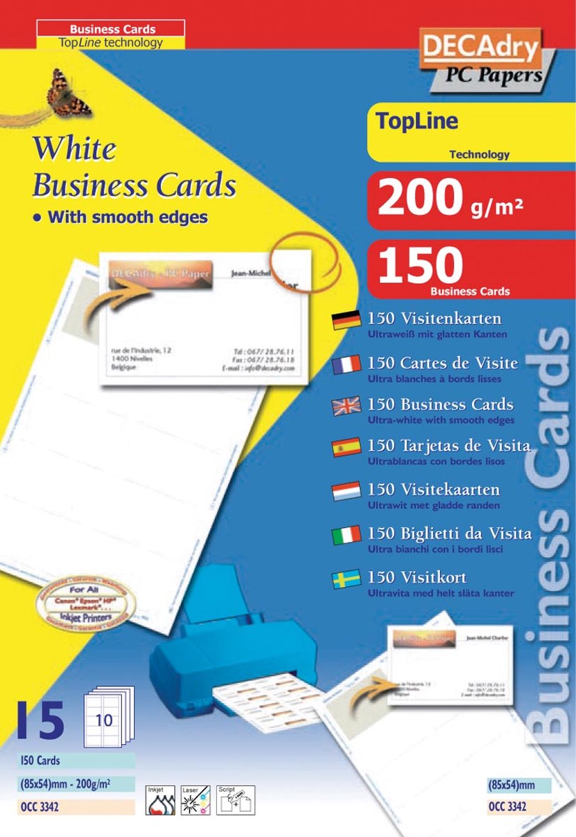 DECAdry T603342 visitekaartje 150 stuk(s)