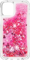 Peachy Glitter TPU hoesje voor iPhone 13 Pro Max - transparant en roze