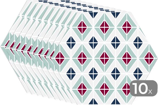 Napperons hexagon - Sets de table sets de table - Set de table hexagone - Motifs - Carrelage - Abstrait - 10 pièces