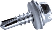 GOEBEL® - 500 x Zeskantkop boorschroeven (Ø x L) 4,2 x 19 mm Staal Verzinkt met EPDM Ring DIN7504 L met sleuf - Schroeven - 4010342190