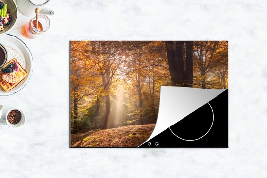 KitchenYeah® Inductie beschermer 78x52 cm - Herfst - Bos - Bomen - Kookplaataccessoires - Afdekplaat voor kookplaat - Inductiebeschermer - Inductiemat - Inductieplaat mat