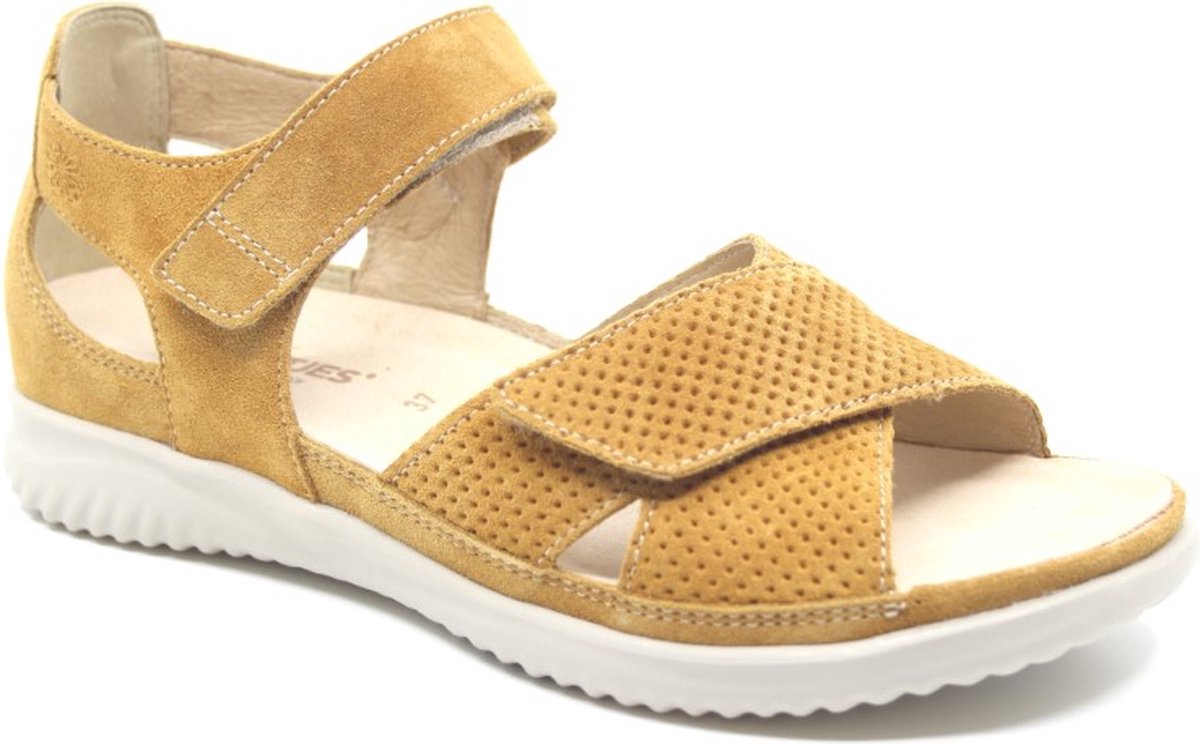 Hartjes, 132.1120/99 50.50, Cognacbruin, Dames Sandalen met dichte hiel