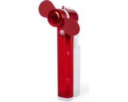 Ventilator sproeier – Waterverstuiver – Festival waaier – Mini handventilator – Verstuiver – Op batterijen – Kunststof – rood