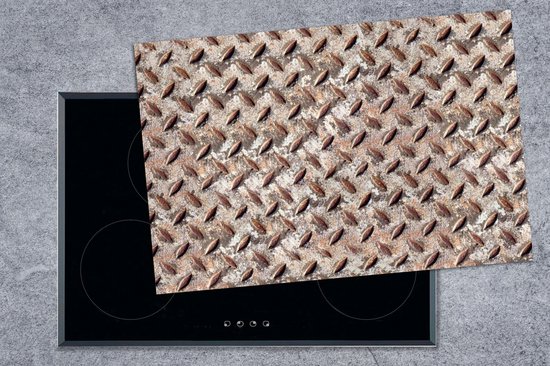 KitchenYeah® Inductie beschermer 76x51.5 cm - Metaal - Platen - Roest print - Patronen - Kookplaataccessoires - Afdekplaat voor kookplaat - Inductiebeschermer - Inductiemat - Inductieplaat mat