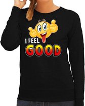 Funny emoticon sweater I feel good zwart voor dames - Fun / cadeau trui XS
