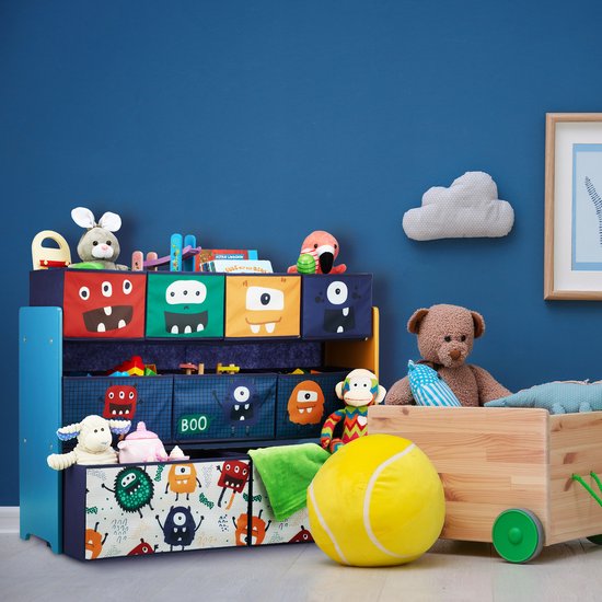 speelgoedkast - 9 manden - monster - 70x92,5x30 cm - kinderkast - opbergkast kinderen — afbeelding 3