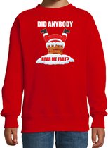 Fun Kerstsweater / Kerst trui  Did anybody hear my fart rood voor kinderen - Kerstkleding / Christmas outfit 110/116