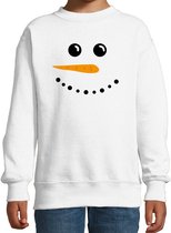 Sneeuwpop foute Kersttrui - wit - kinderen - Kerstsweaters / Kerst outfit 134/146