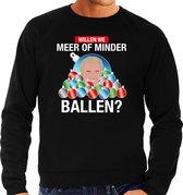 Wilders Meer of minder ballen foute Kerst trui - zwart - heren - Kerst sweater / Kerst outfit S