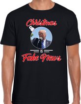 Trump Christmas is fake news fout Kerst shirt - zwart - heren - Kerst  t-shirt / Kerst outfit XL