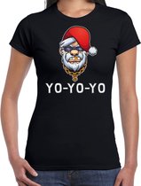Gangster / rapper Santa fout Kerstshirt / Kerst t-shirt zwart voor dames - Kerstkleding / Christmas outfit S
