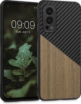 kwmobile hoesje geschikt voor OnePlus Nord 2 5G - Backcover in donkerbruin / zwart -Smartphonehoesje - design