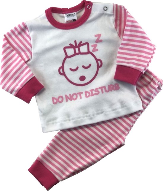 Beeren Bodywear Do Not Disturb Roze Maat 50/56 Baby Pyjama 24-422-284-50/56
