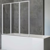 Schulte badwand 3 delig - 100x127 - badscherm in helder glas - aluminium  mat | bol.com