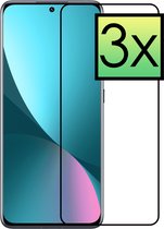 Screenprotector Geschikt voor Xiaomi 12 Screenprotector Tempered Glass Gehard Glas Full Cover - 3x