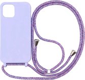 Smartphonica iPhone 13 Mini hoesje met koord - Paars / TPU / Back Cover geschikt voor Apple iPhone 13 Mini