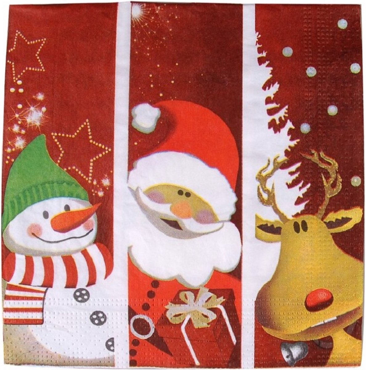 Kerst tafel servetten 20x stuks van 33 x 33 cm - Kinderen thema print
